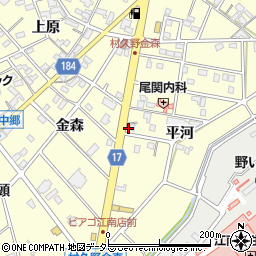 愛知県江南市村久野町平河90周辺の地図