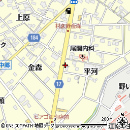 愛知県江南市村久野町平河87周辺の地図
