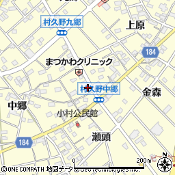 愛知県江南市村久野町中郷220周辺の地図