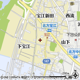 愛知県一宮市北方町北方下宝江1周辺の地図