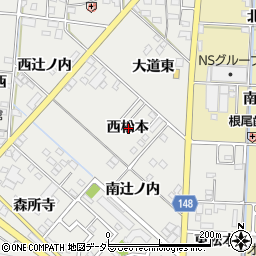 愛知県一宮市北方町中島西松本周辺の地図