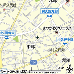 愛知県江南市村久野町中郷176周辺の地図