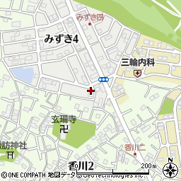 神奈川県茅ヶ崎市みずき4丁目15-12周辺の地図