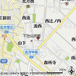 愛知県一宮市北方町中島流西32周辺の地図