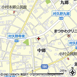 愛知県江南市村久野町中郷158周辺の地図