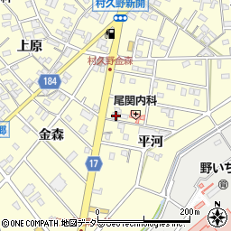 愛知県江南市村久野町平河66周辺の地図