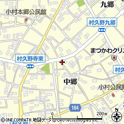 愛知県江南市村久野町中郷157周辺の地図
