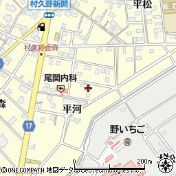愛知県江南市村久野町平河73周辺の地図