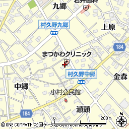 愛知県江南市村久野町中郷214周辺の地図