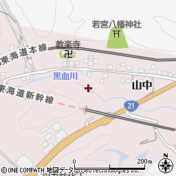 岐阜県不破郡関ケ原町山中周辺の地図