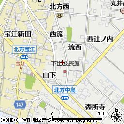 愛知県一宮市北方町中島下出東周辺の地図
