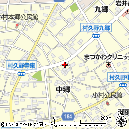 愛知県江南市村久野町中郷161周辺の地図
