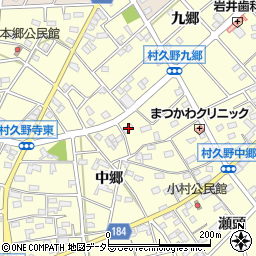 愛知県江南市村久野町中郷180周辺の地図