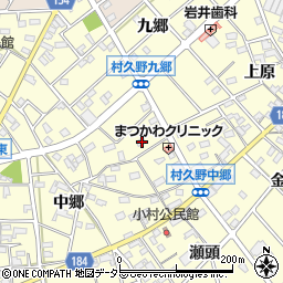 愛知県江南市村久野町中郷199周辺の地図