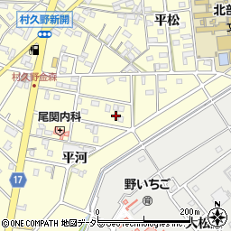 愛知県江南市村久野町平河周辺の地図