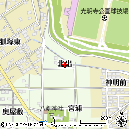 愛知県一宮市更屋敷（北出）周辺の地図