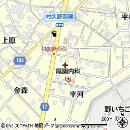 愛知県江南市村久野町平河22周辺の地図
