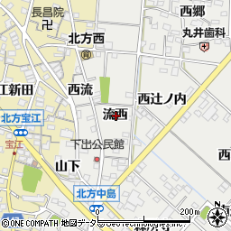 愛知県一宮市北方町中島流西周辺の地図