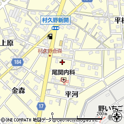 愛知県江南市村久野町平河14周辺の地図