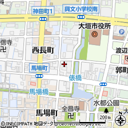 岐阜県大垣市西外側町周辺の地図