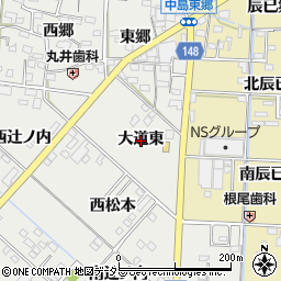 愛知県一宮市北方町中島大道東周辺の地図