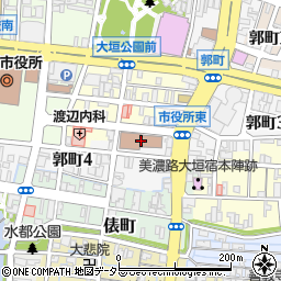 大垣郵便局　荷物集荷周辺の地図