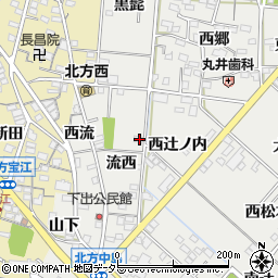 愛知県一宮市北方町中島流西23周辺の地図