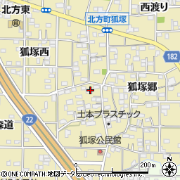 愛知県一宮市北方町北方（狐塚前）周辺の地図