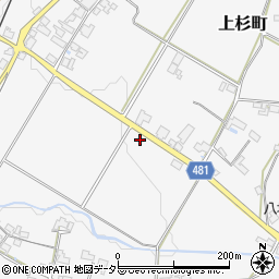 京都府綾部市上杉町道場周辺の地図