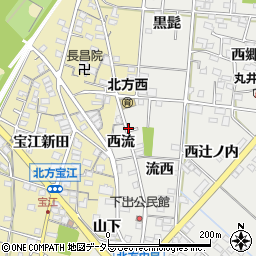 愛知県一宮市北方町中島西流周辺の地図