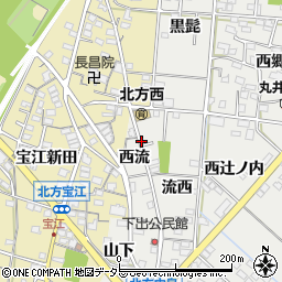 愛知県一宮市北方町中島（西流）周辺の地図