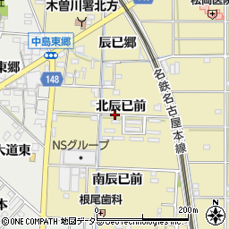 愛知県一宮市北方町北方北辰已前周辺の地図