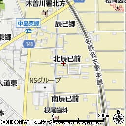 愛知県一宮市北方町北方（北辰已前）周辺の地図