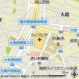 イオン藤沢店３階駐車場周辺の地図