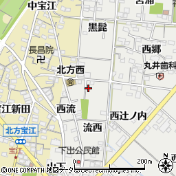 愛知県一宮市北方町中島流西10周辺の地図