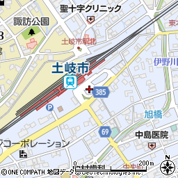 土岐市駅前広場自動車駐車場周辺の地図