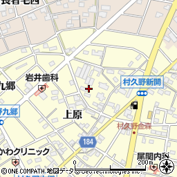 愛知県江南市村久野町上原周辺の地図