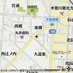 愛知県一宮市北方町中島大道東1697-1周辺の地図