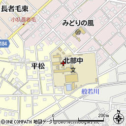 江南市立北部中学校周辺の地図