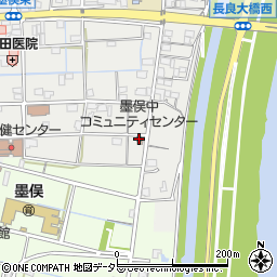 墨俣中コミュニティセンター周辺の地図