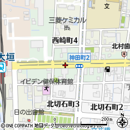 岐阜県大垣市神田町周辺の地図