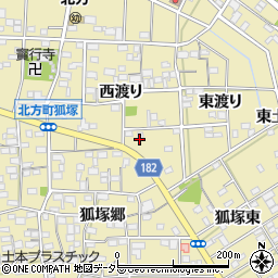 愛知県一宮市北方町北方（西六反）周辺の地図