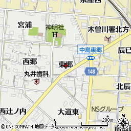 愛知県一宮市北方町中島東郷周辺の地図