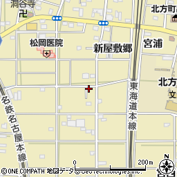 愛知県一宮市北方町北方新屋敷郷196周辺の地図