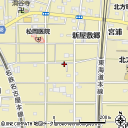 愛知県一宮市北方町北方新屋敷郷197周辺の地図