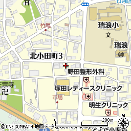 岐阜県瑞浪市北小田町周辺の地図