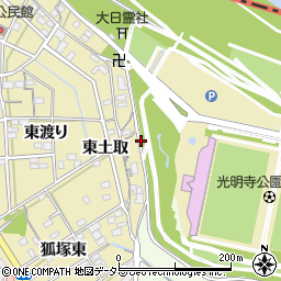 愛知県一宮市北方町北方東山周辺の地図
