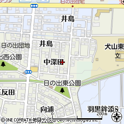 愛知県犬山市羽黒（中深田）周辺の地図
