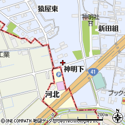 愛知県犬山市五郎丸神明下周辺の地図