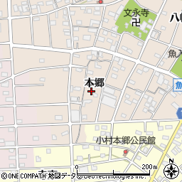 愛知県江南市小杁町本郷周辺の地図